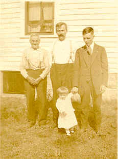 Four Kindermann generations: Ignatz, John, Alois and George in 1918. Ignatz brought his family to America in 1884. They were from the village of Schnau, Bohemia.